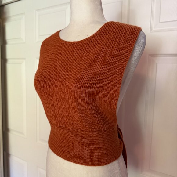 Free People Beach Orchid Convertible Sweater Tank Top in Rust Orange - Picture 3 of 9